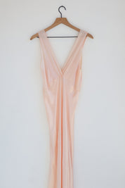 Vintage 1940s Pink Bias Satin Slip Dress