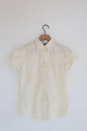 Vintage Cream Tulip Sleeve Blouse