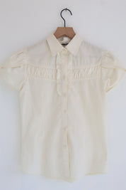 Vintage Cream Tulip Sleeve Blouse
