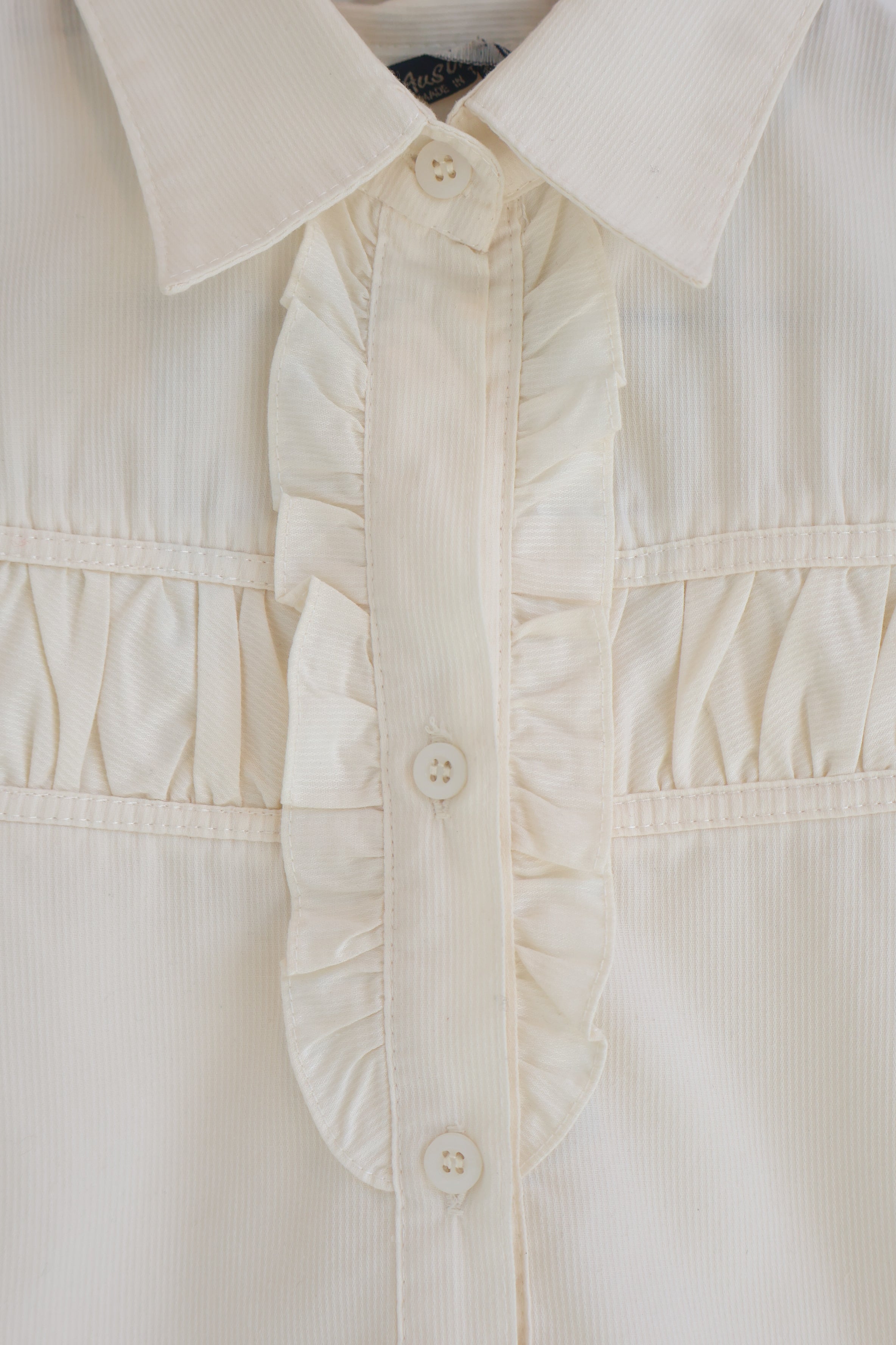 Vintage Cream Tulip Sleeve Blouse