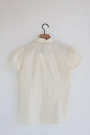 Vintage Cream Tulip Sleeve Blouse