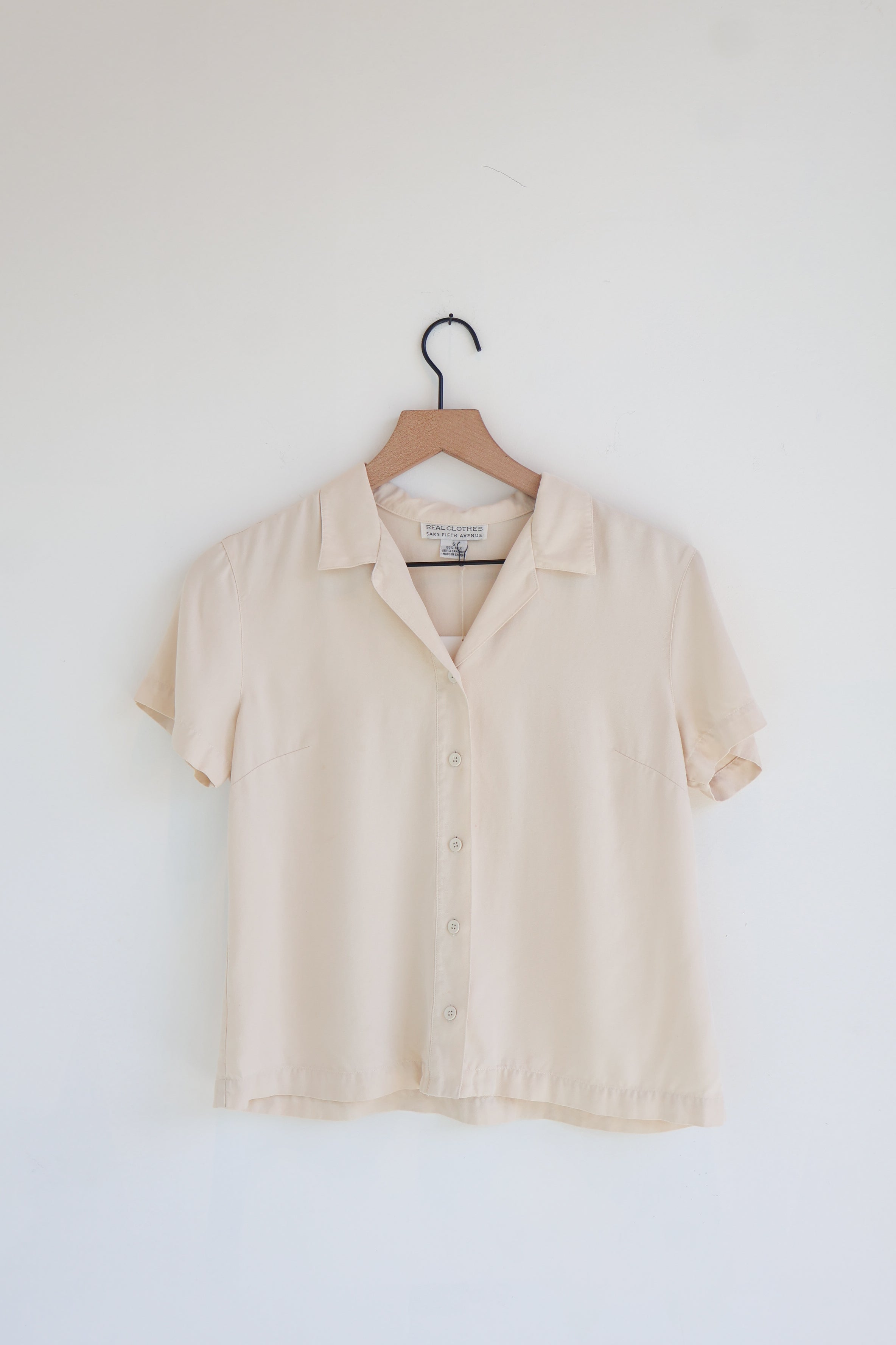 Vintage Saks Fifth Avenue Cream Silk Twill Blouse