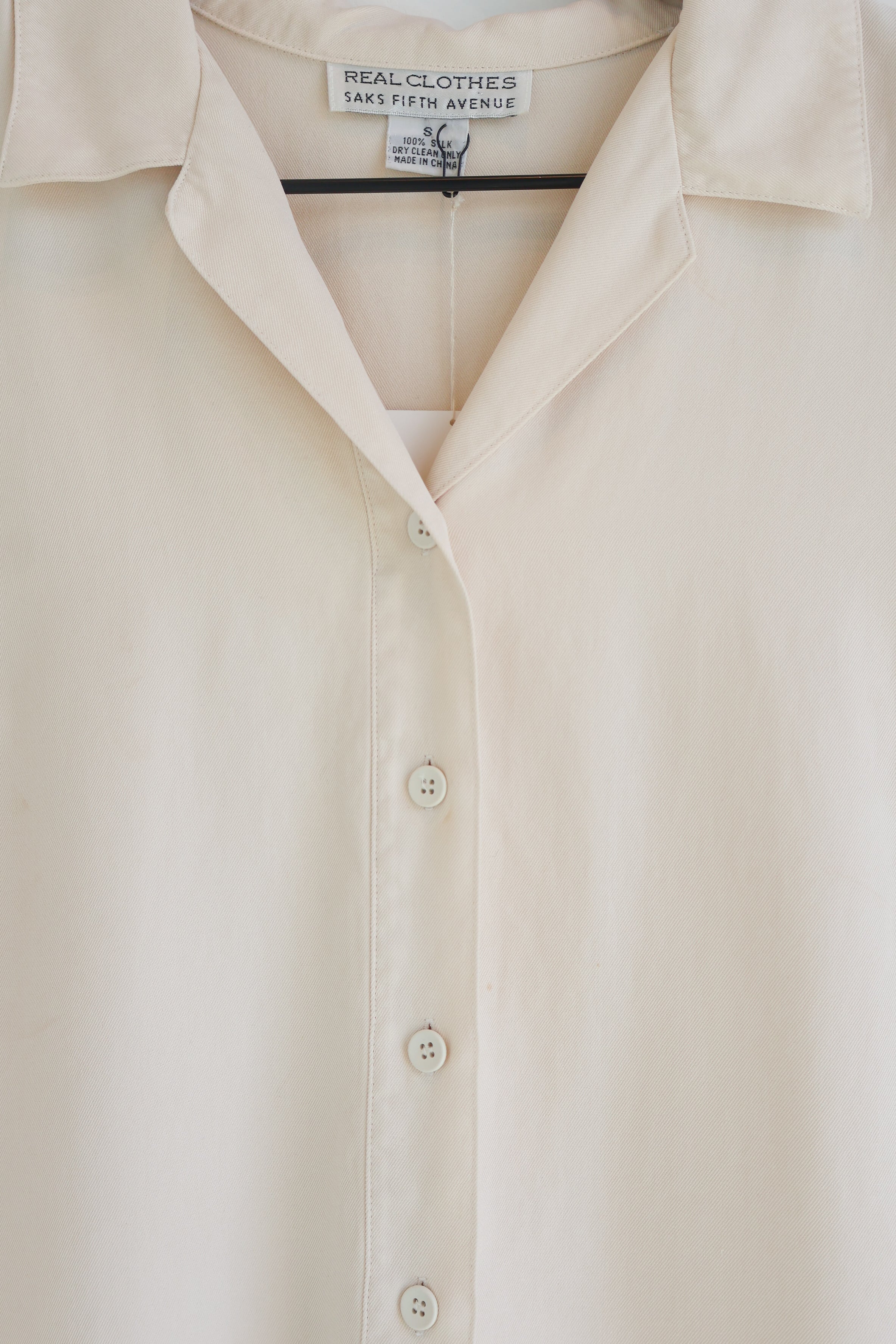 Vintage Saks Fifth Avenue Cream Silk Twill Blouse
