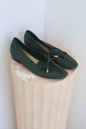 Vintage Dark Green Leather Loafers