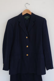 Vintage Midnight Blue Linen Ralph Lauren Pantsuit