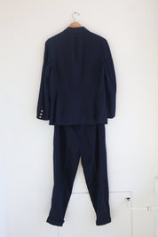 Vintage Midnight Blue Linen Ralph Lauren Pantsuit