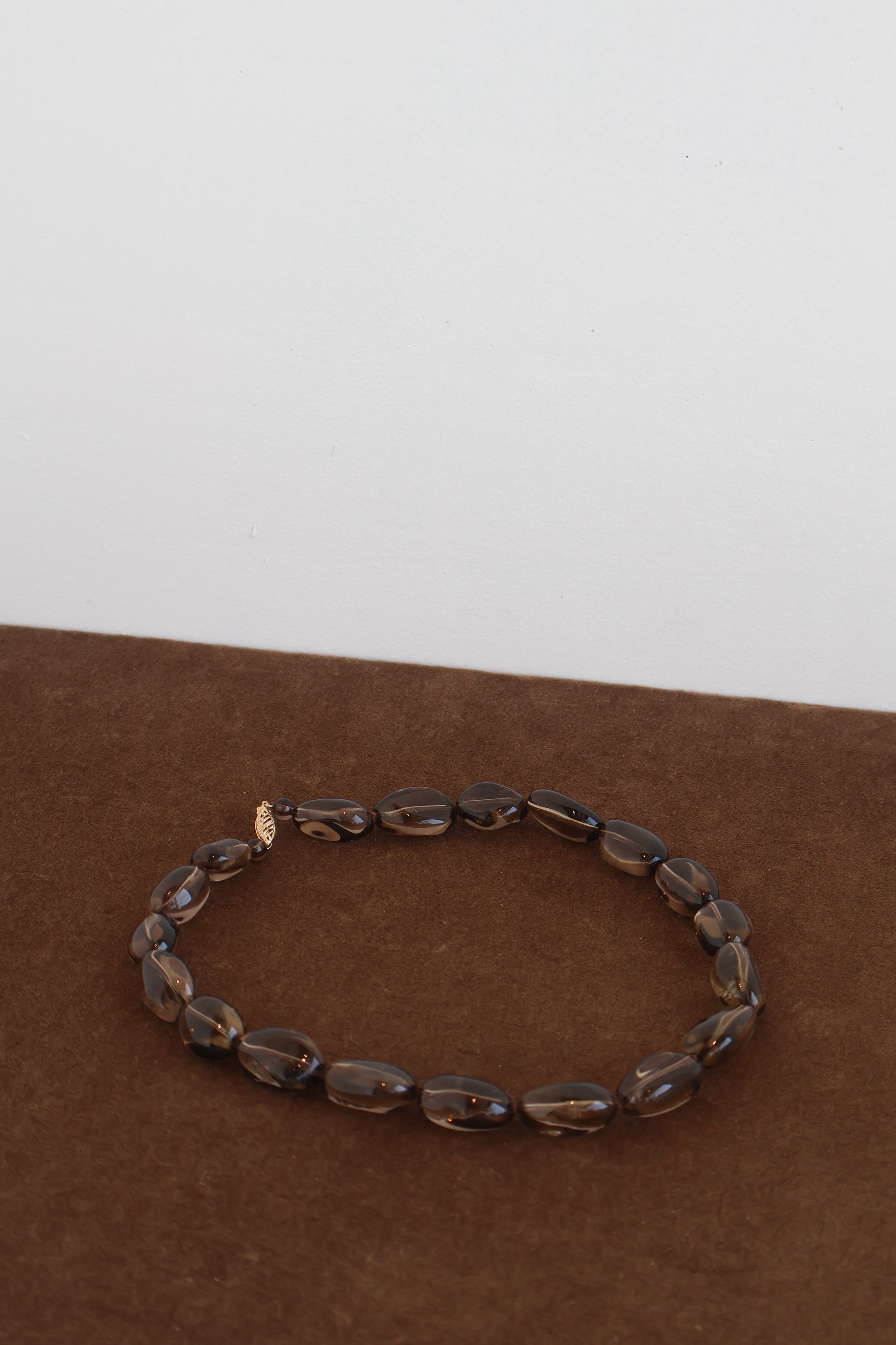 Vintage Smoky Quartz Pebble Necklace