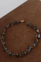 Vintage Smoky Quartz Pebble Necklace