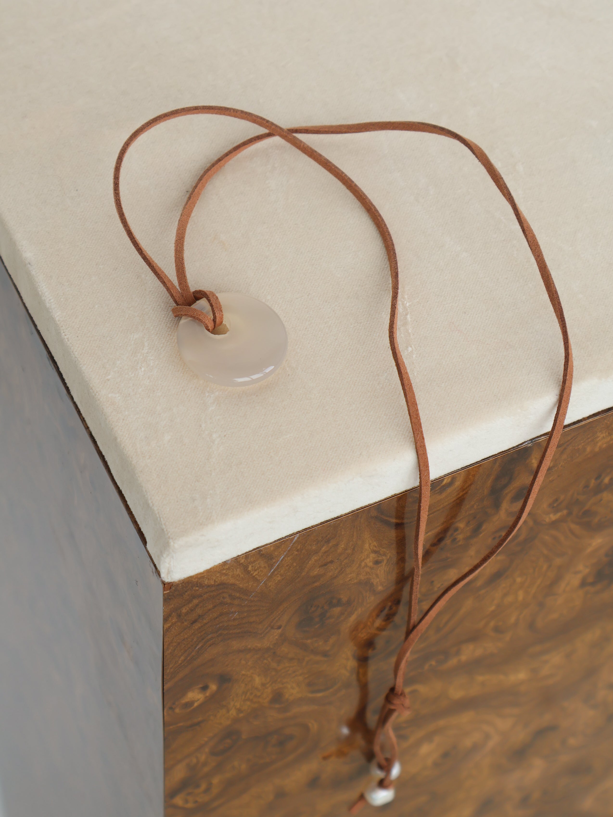 White Agate Jessa Cord Necklace