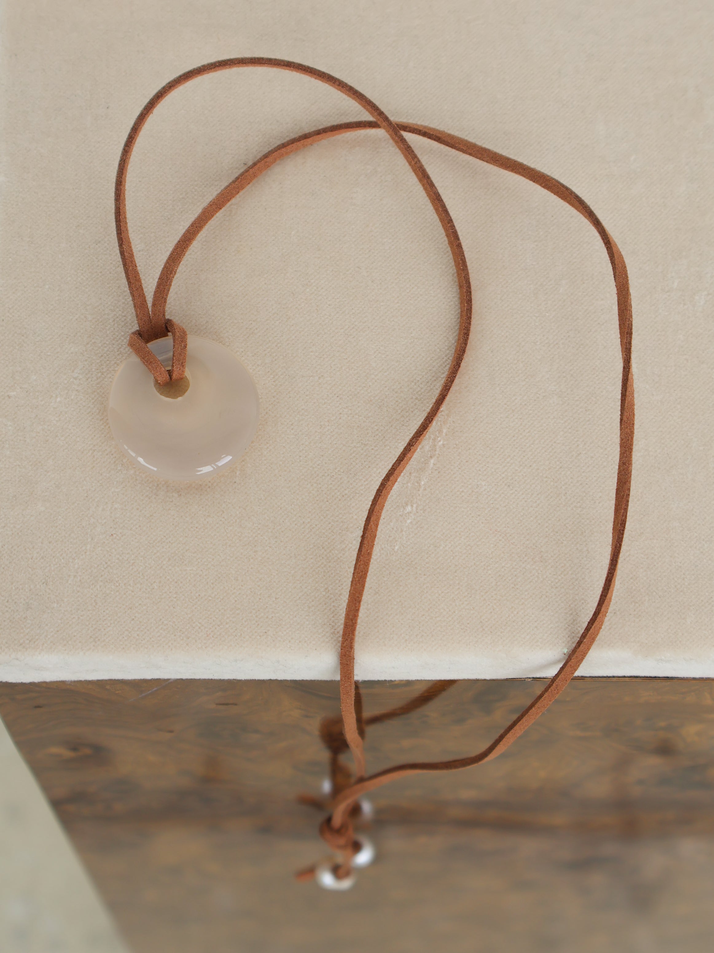 White Agate Jessa Cord Necklace