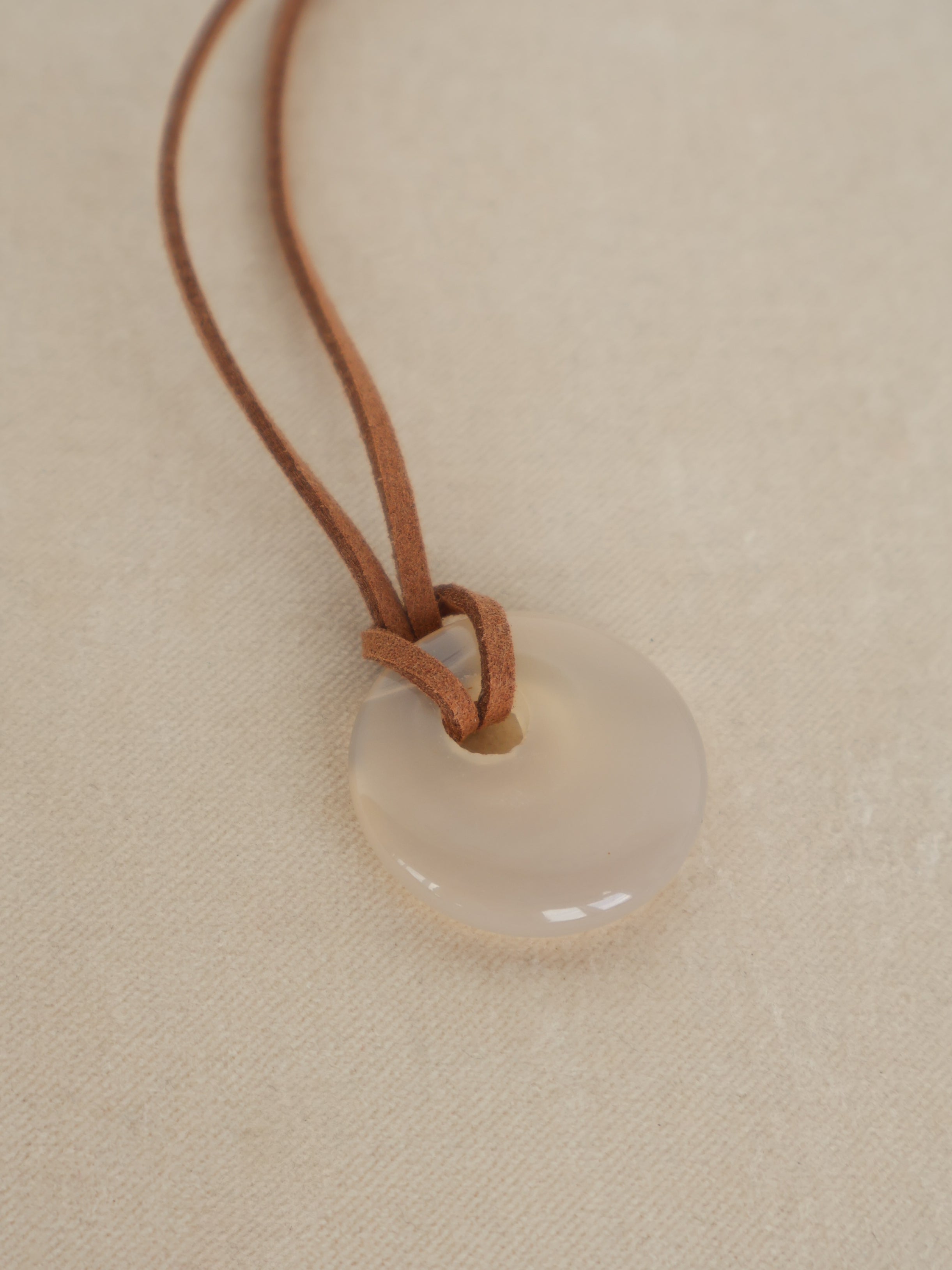 White Agate Jessa Cord Necklace