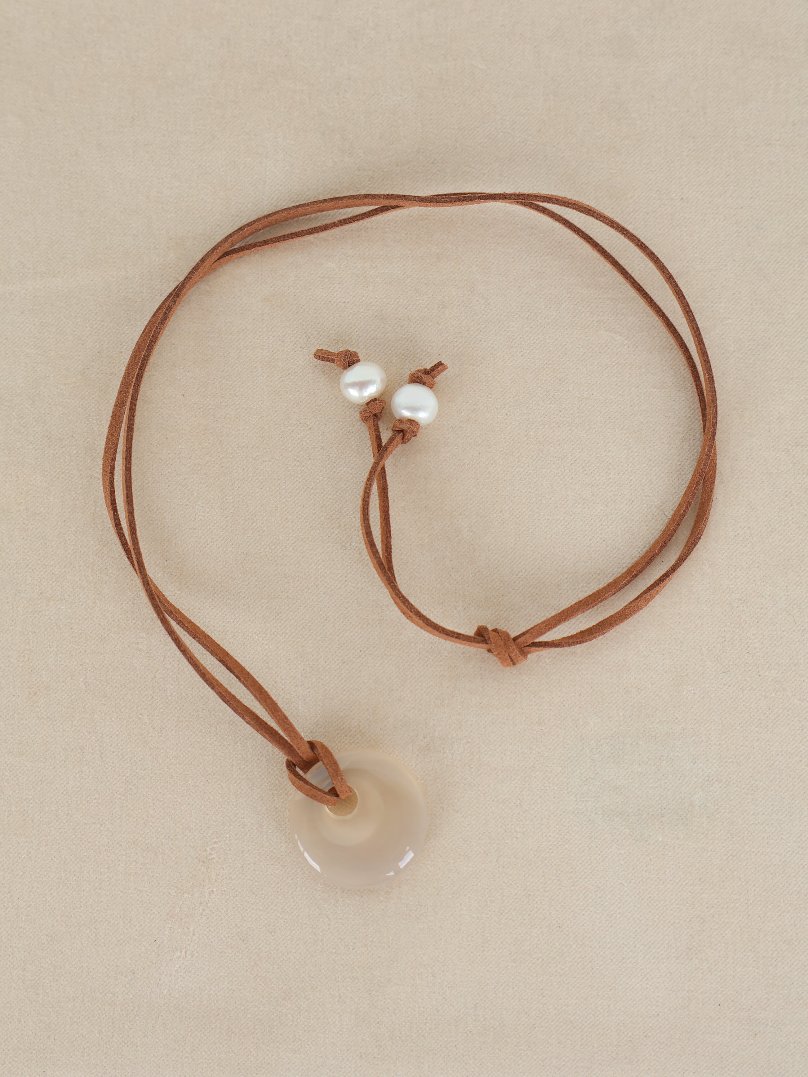 White Agate Jessa Cord Necklace