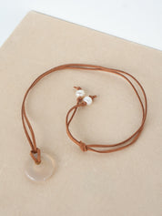 White Agate Jessa Cord Necklace
