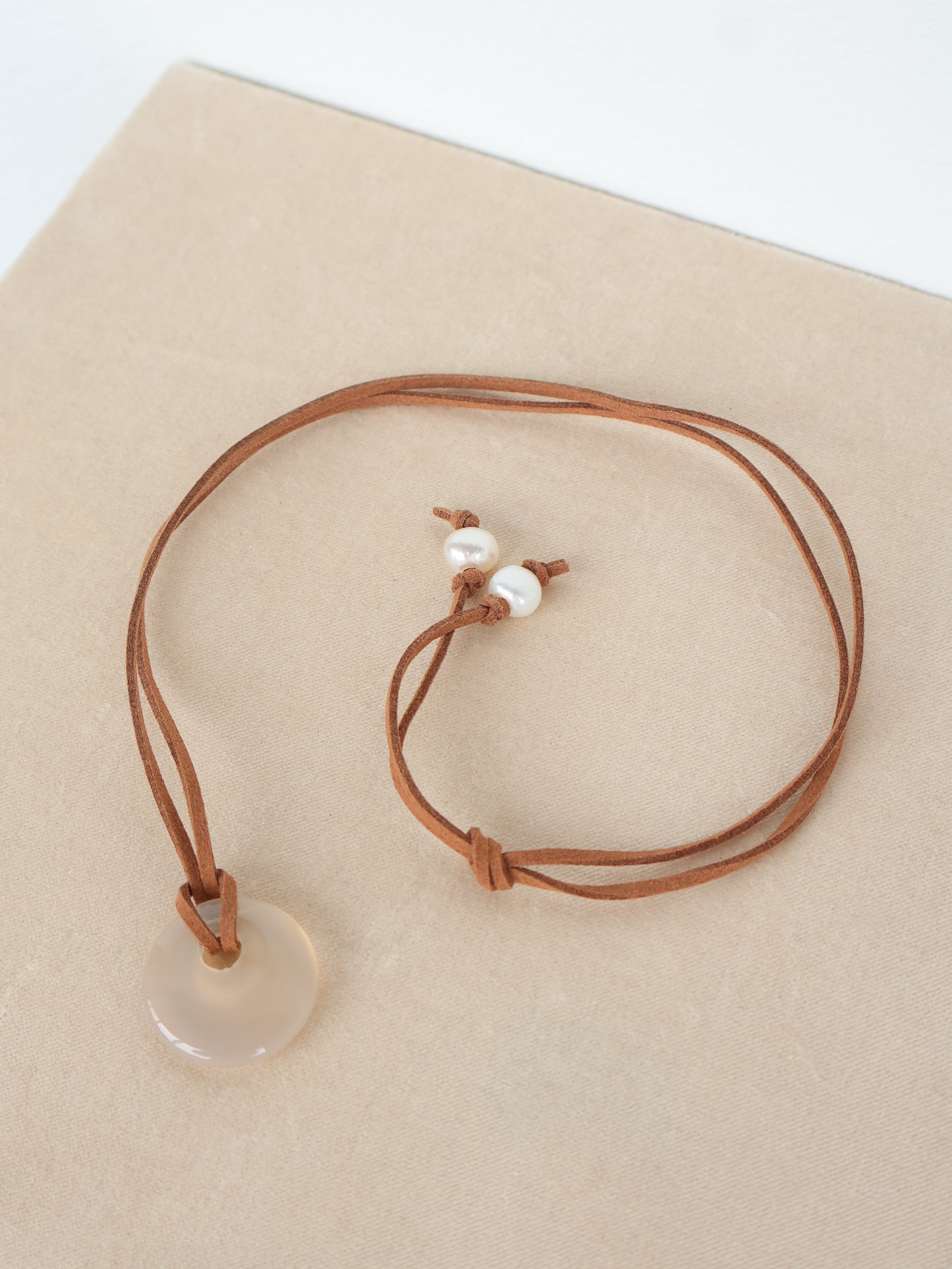 White Agate Jessa Cord Necklace