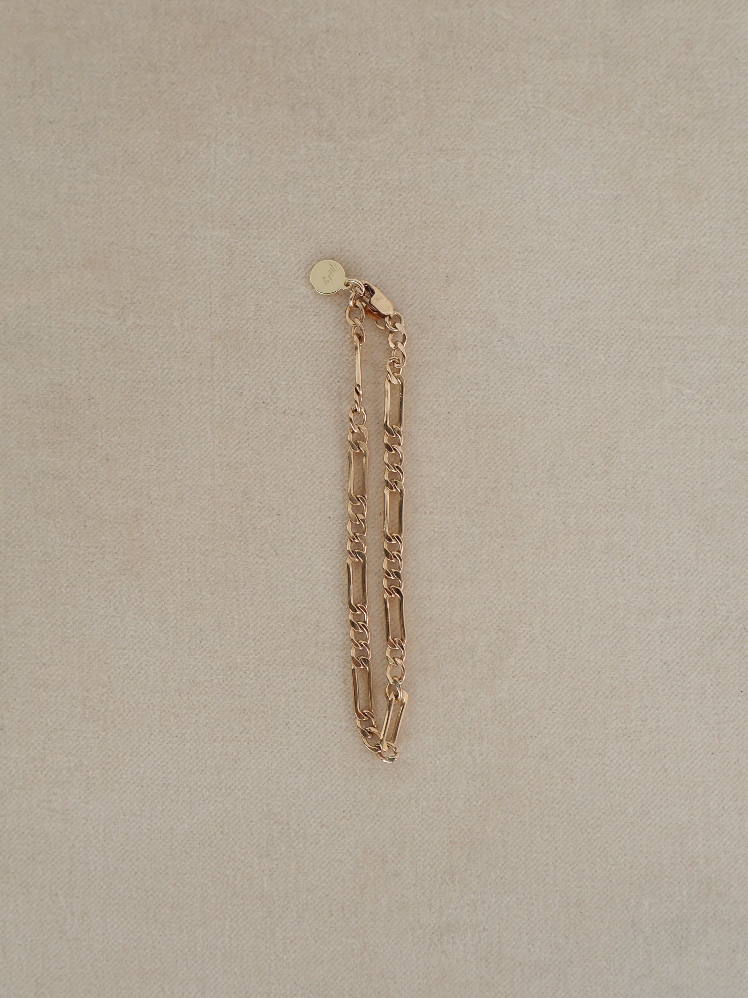 Gold Sasha Figaro Chain Bracelet