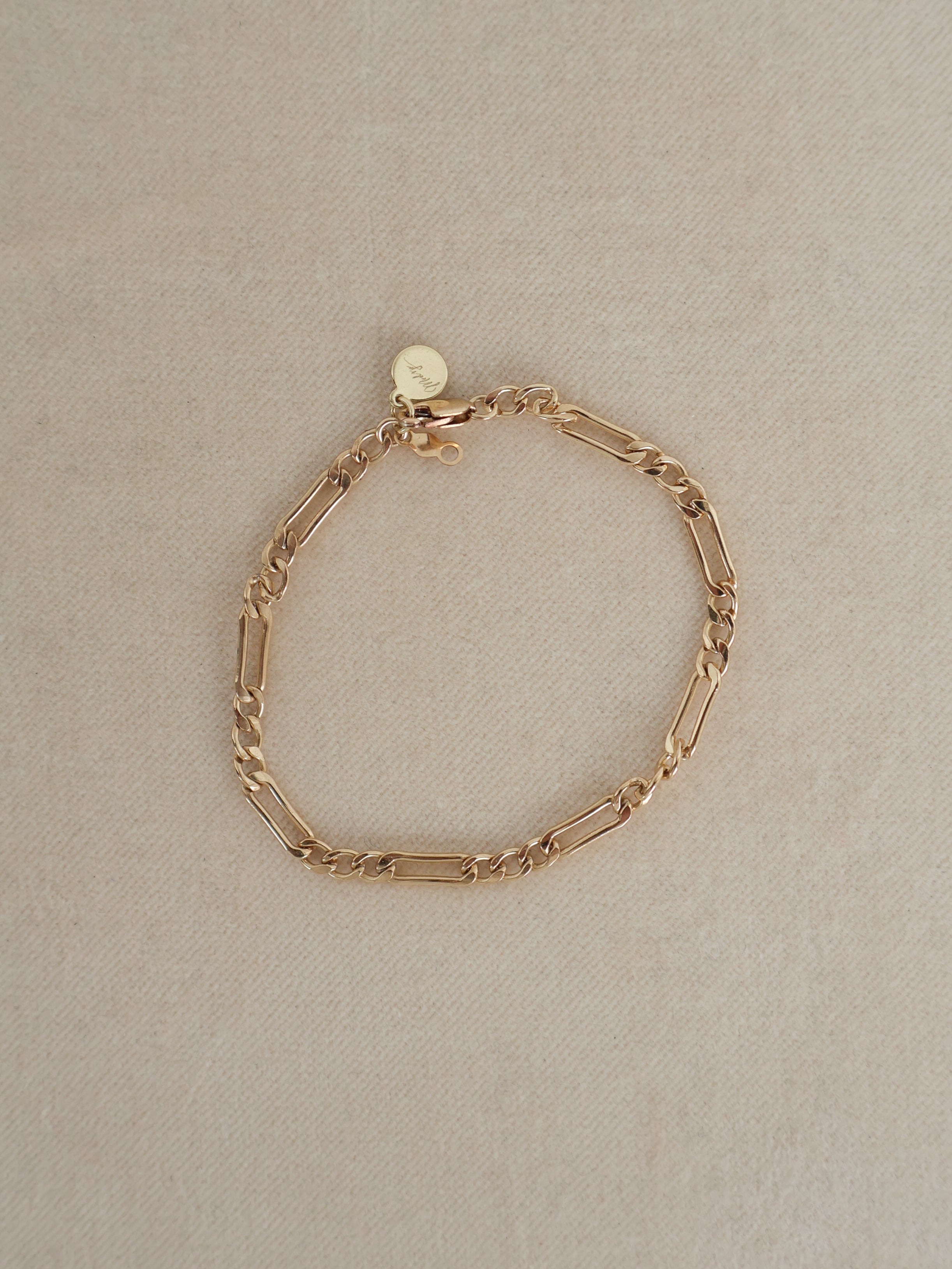 Gold Sasha Figaro Chain Bracelet