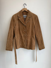 Vintage Tan Suede Tie Waist Jacket