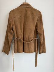 Vintage Tan Suede Tie Waist Jacket