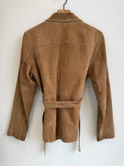 Vintage Tan Suede Tie Waist Jacket
