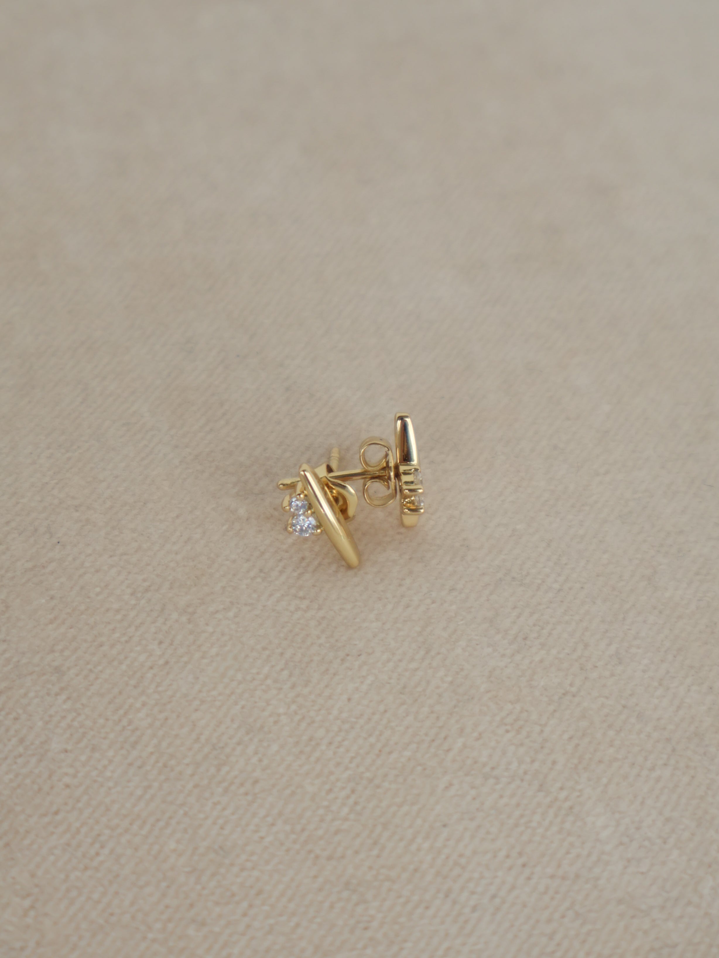 Gold Ida Bar Studs