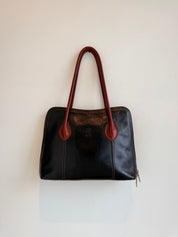 Vintage Italian Two-Tone Leather Shoulder Bag