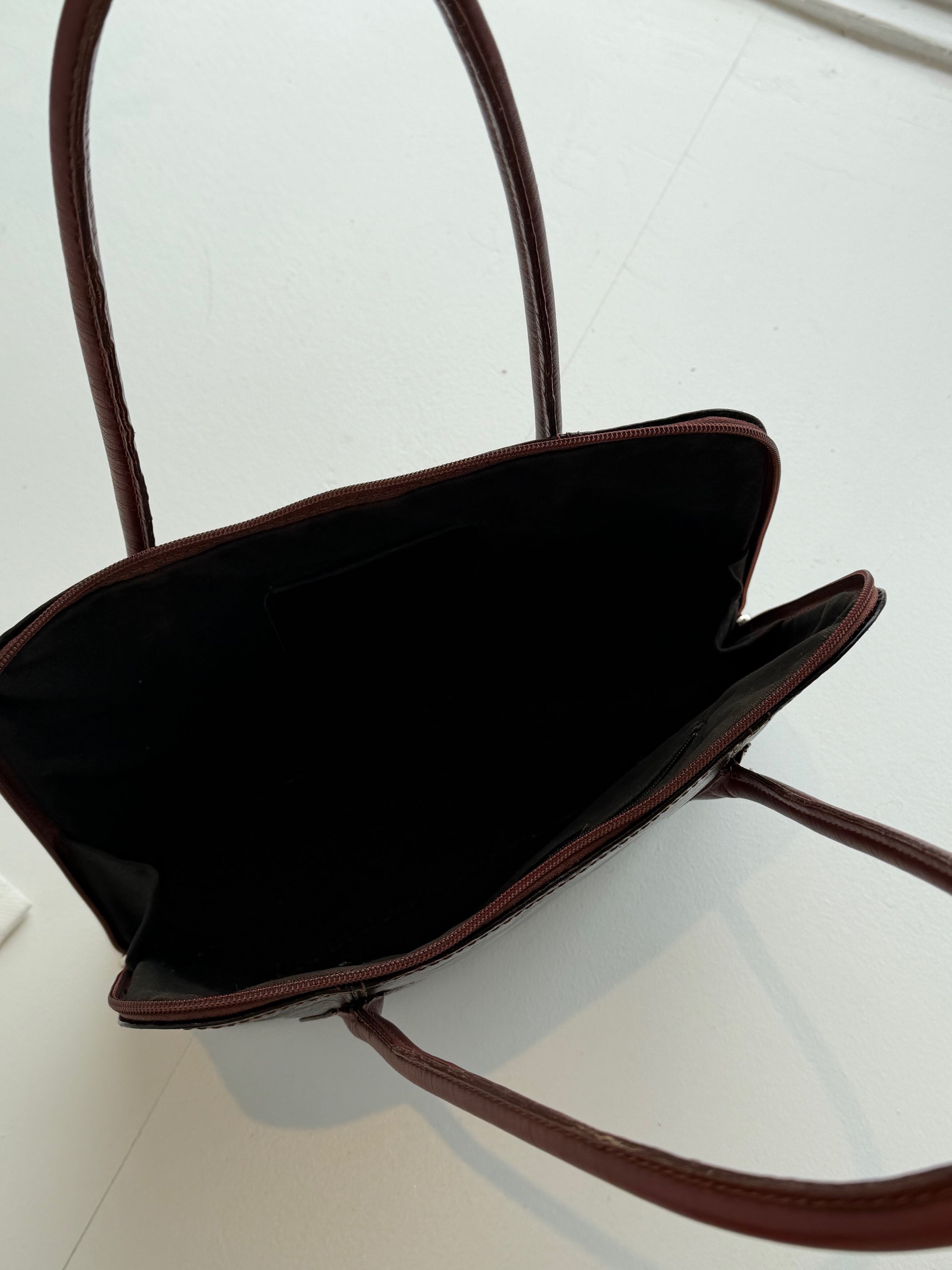 Vintage Italian Two-Tone Leather Shoulder Bag
