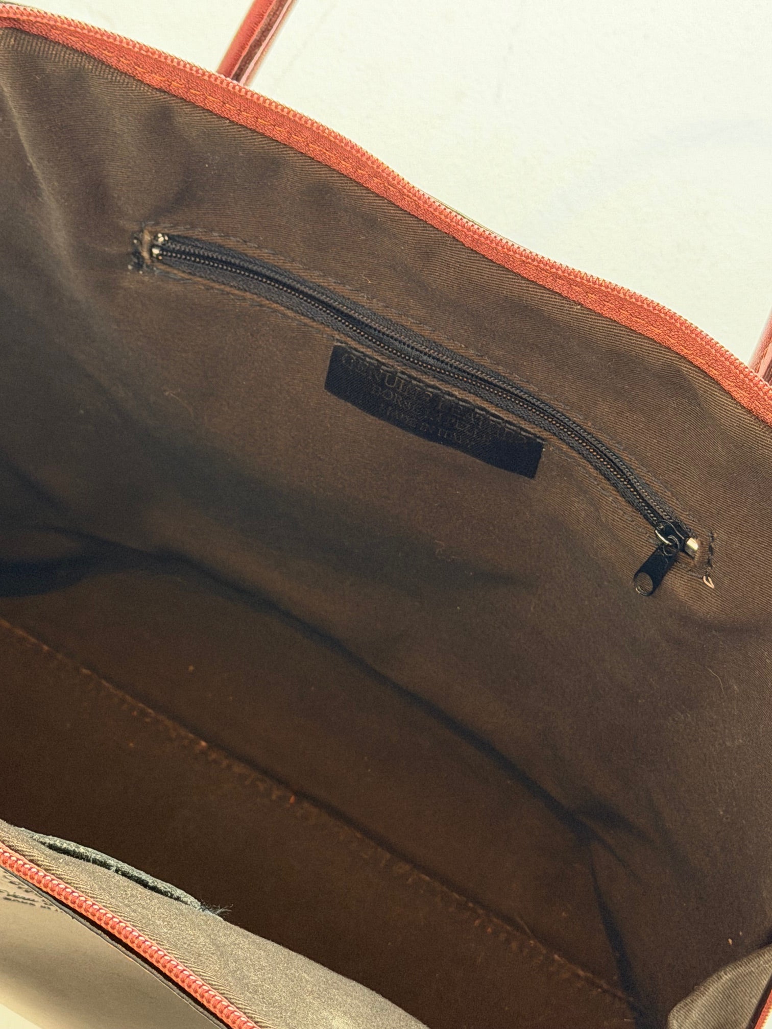 Vintage Italian Two-Tone Leather Shoulder Bag