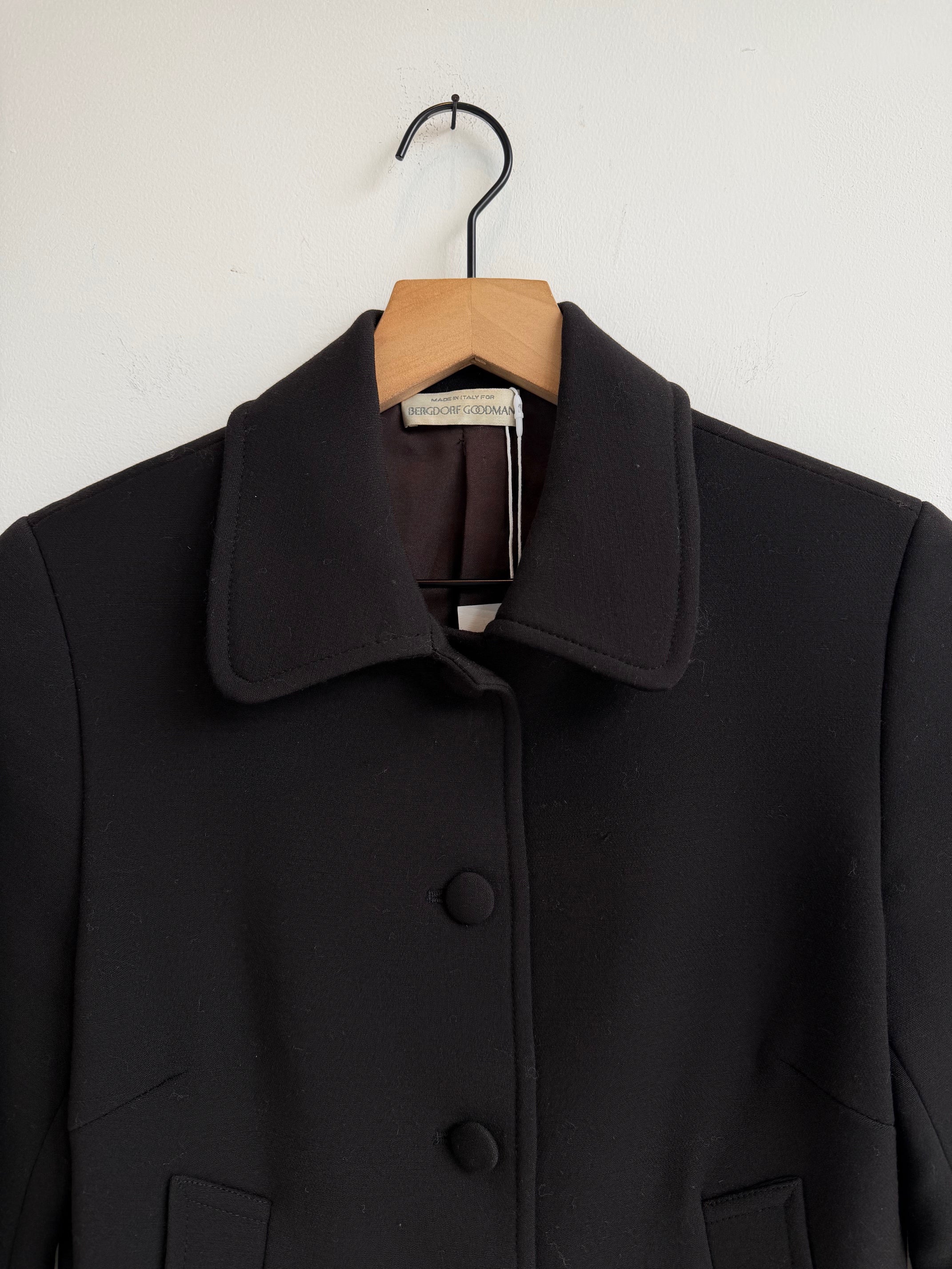 Vintage Bergdorf Goodman Black Wool Jacket
