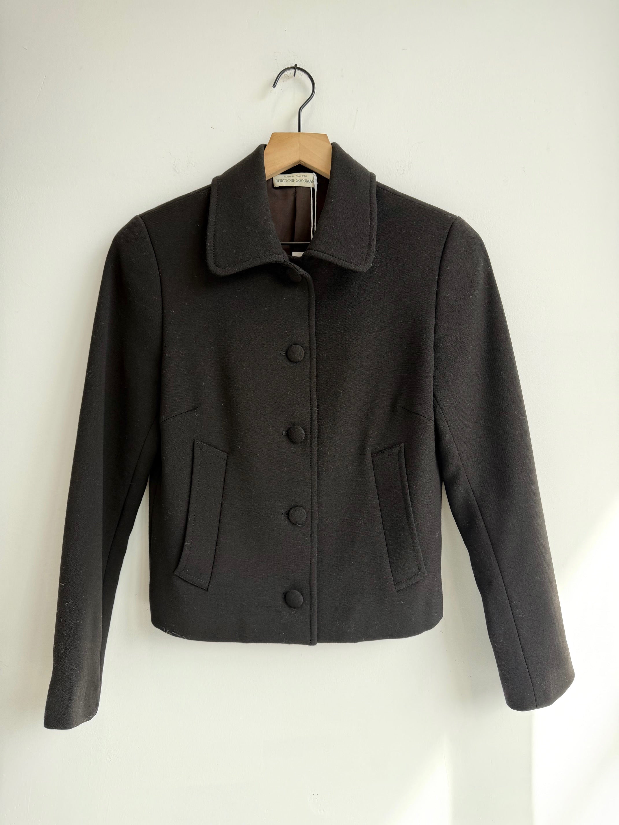 Vintage Bergdorf Goodman Black Wool Jacket