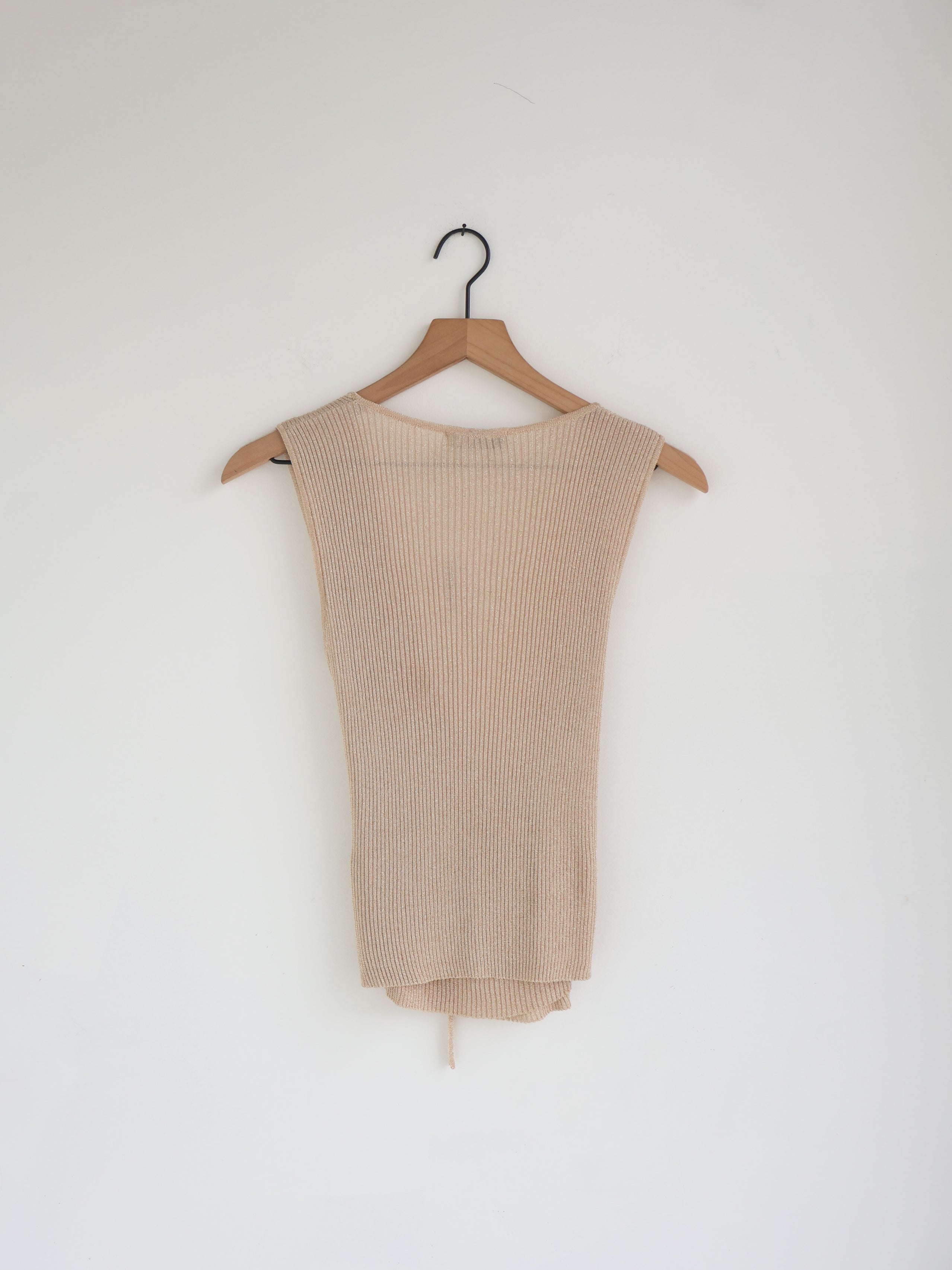 Vintage Gold Tie Waist Wrap Top