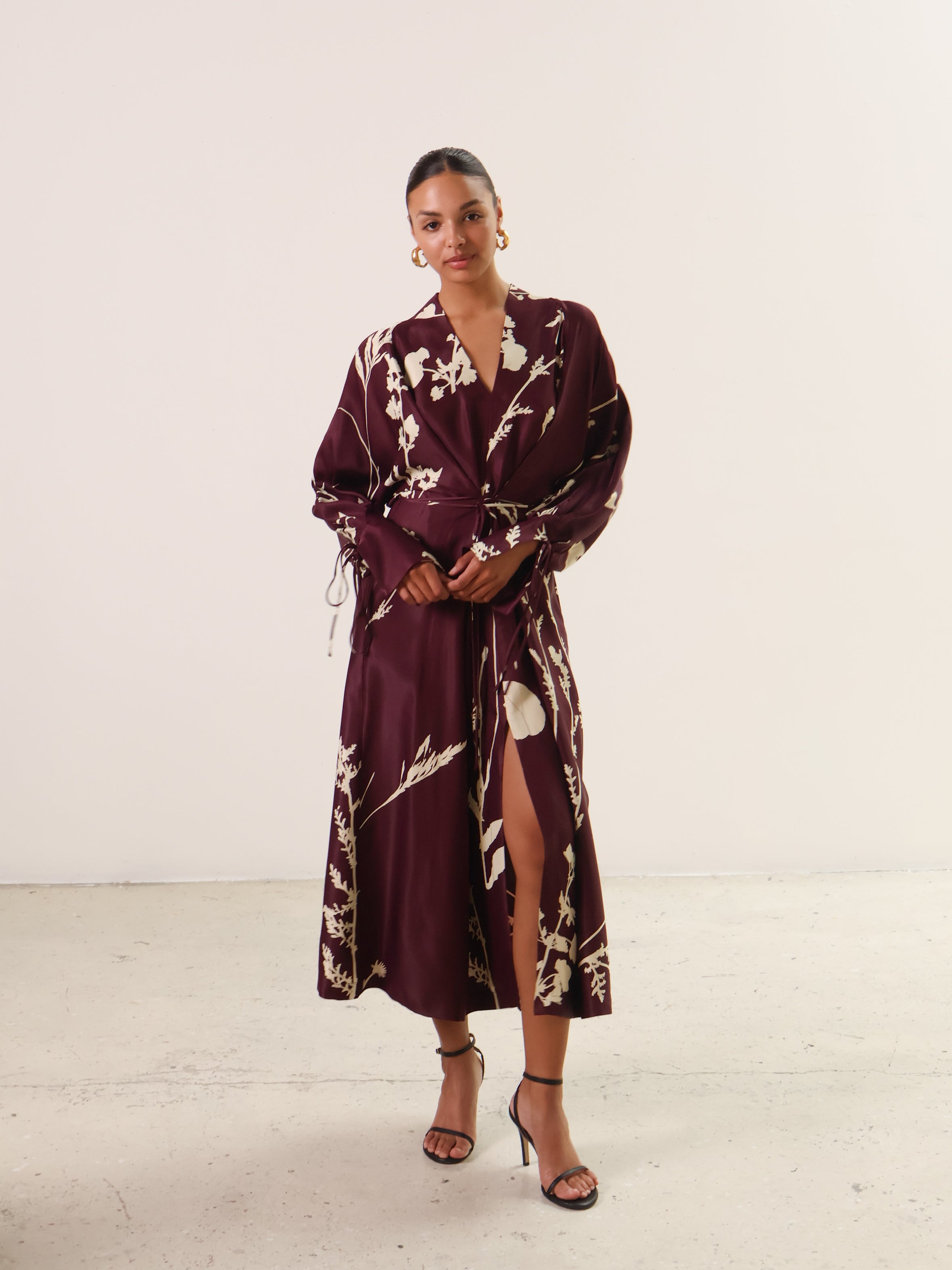 Eikō Ai Aubergine Gobi Kimono Dress