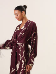 Eikō Ai Aubergine Gobi Kimono Dress