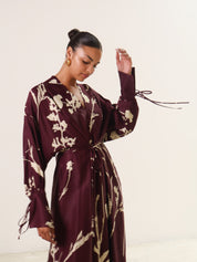 Eikō Ai Aubergine Gobi Kimono Dress