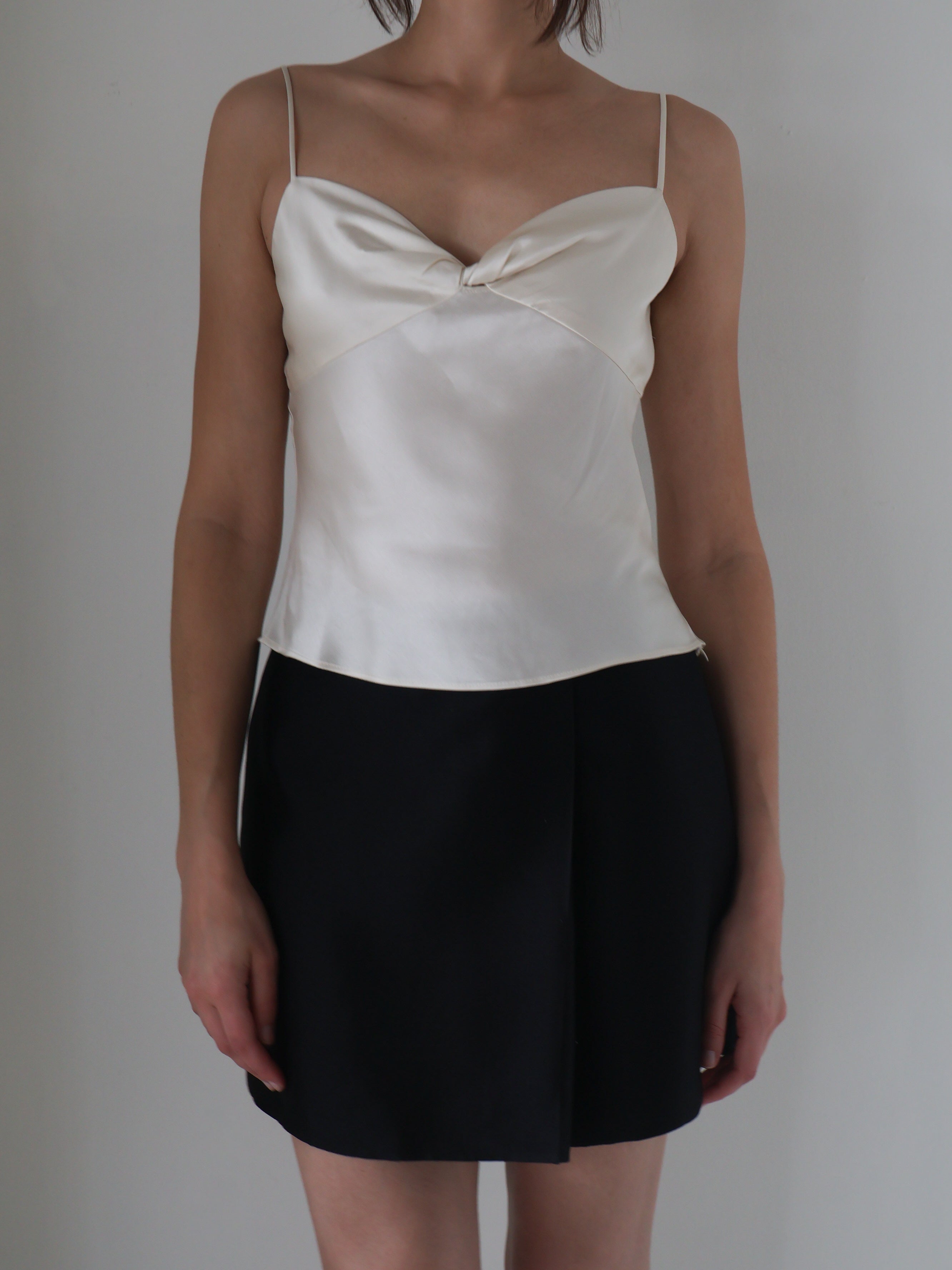Marle Black Silk Piper Skirt