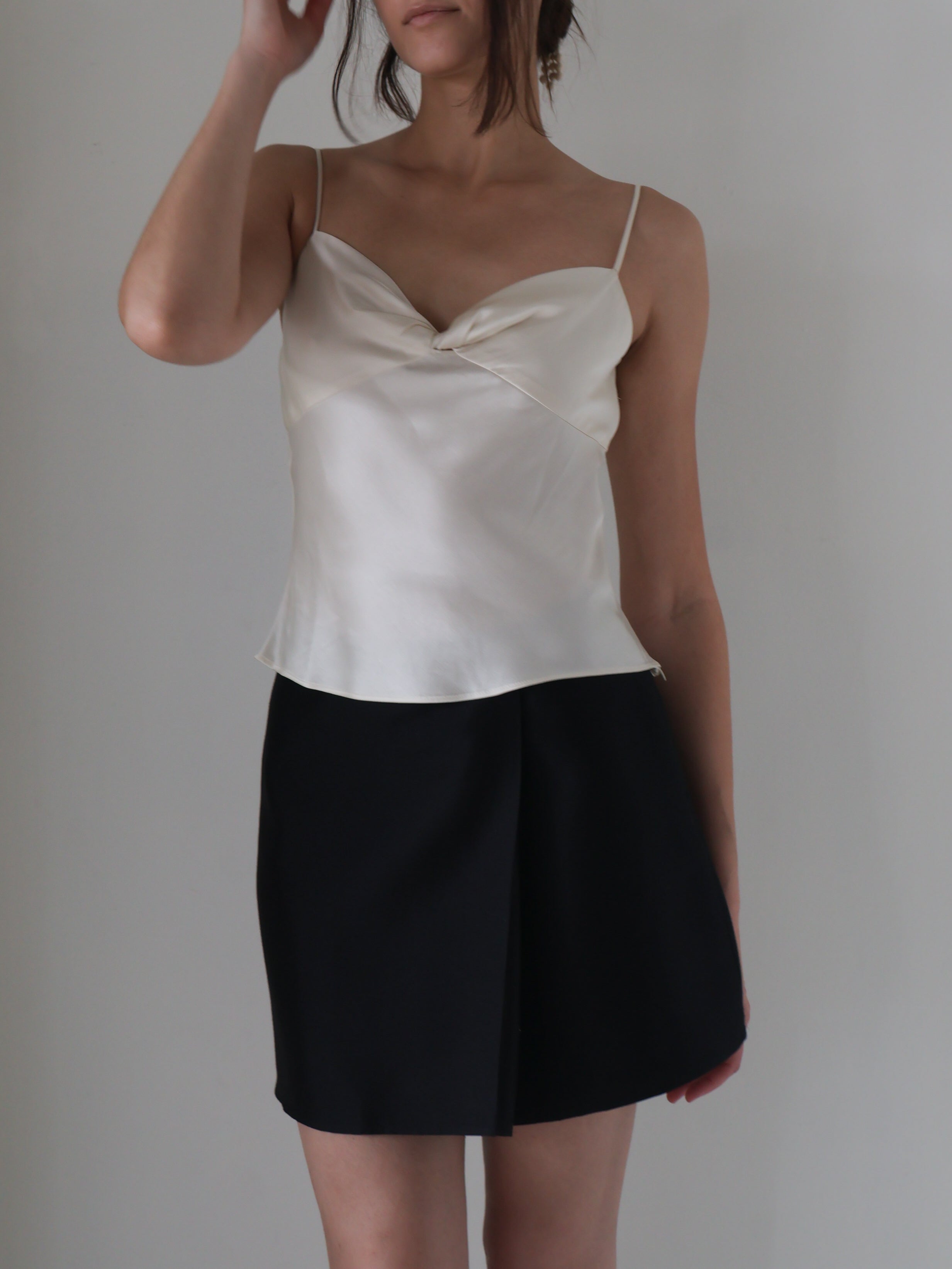 Marle Black Silk Piper Skirt