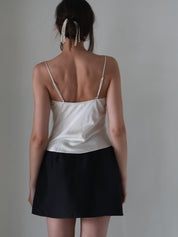 Marle Black Silk Piper Skirt