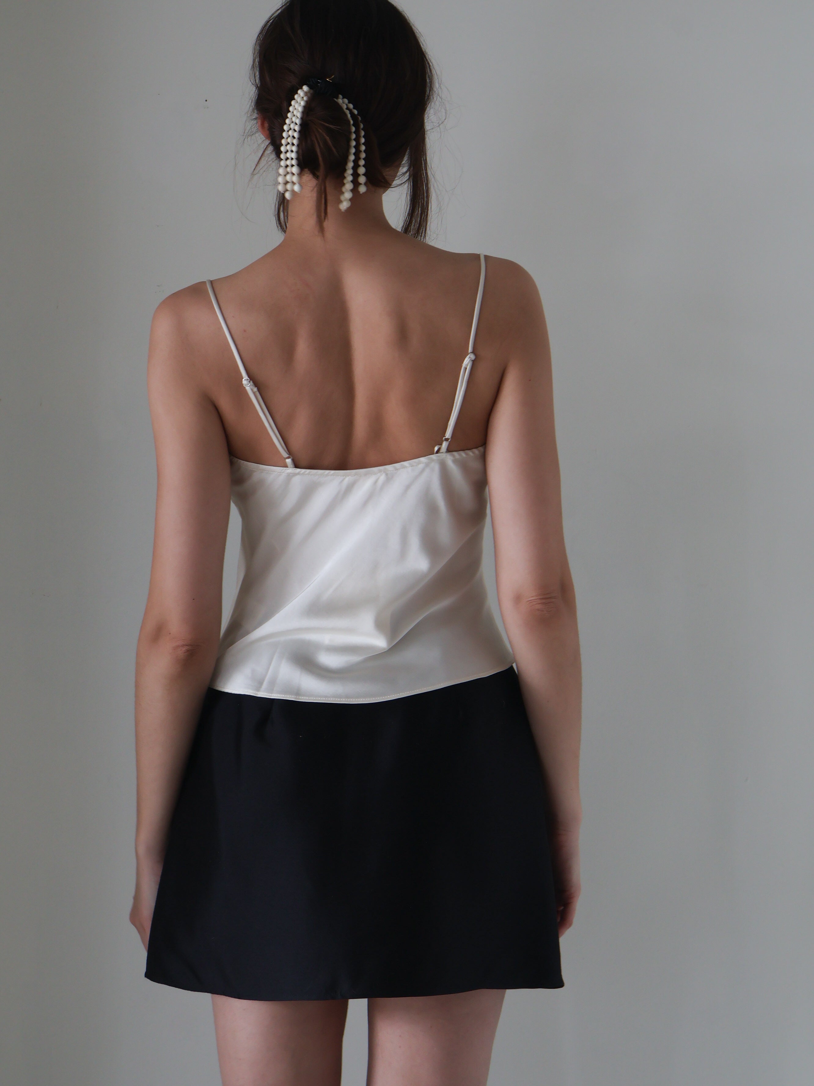 Marle Black Silk Piper Skirt