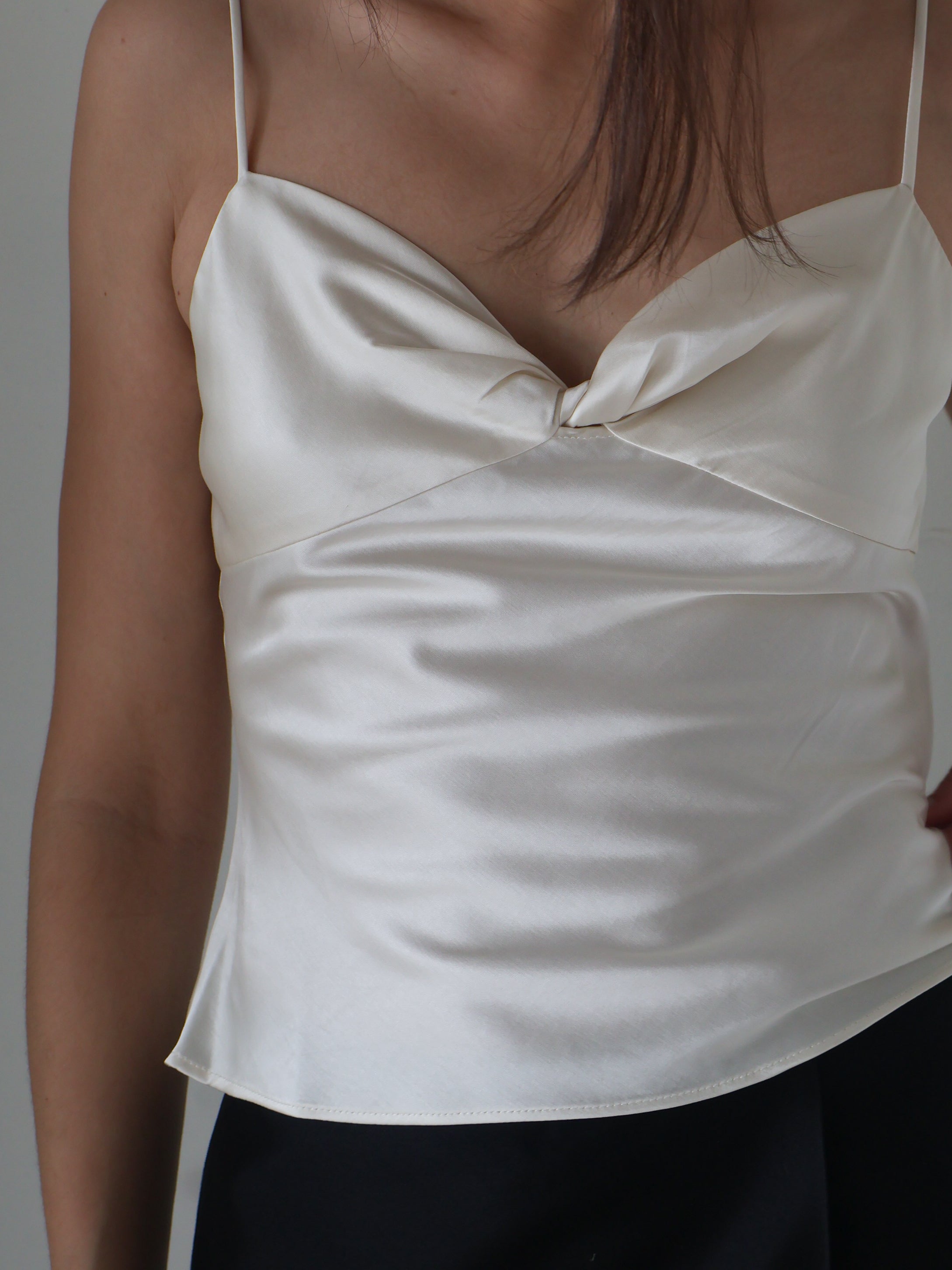 Ivory Satin Tripp Top