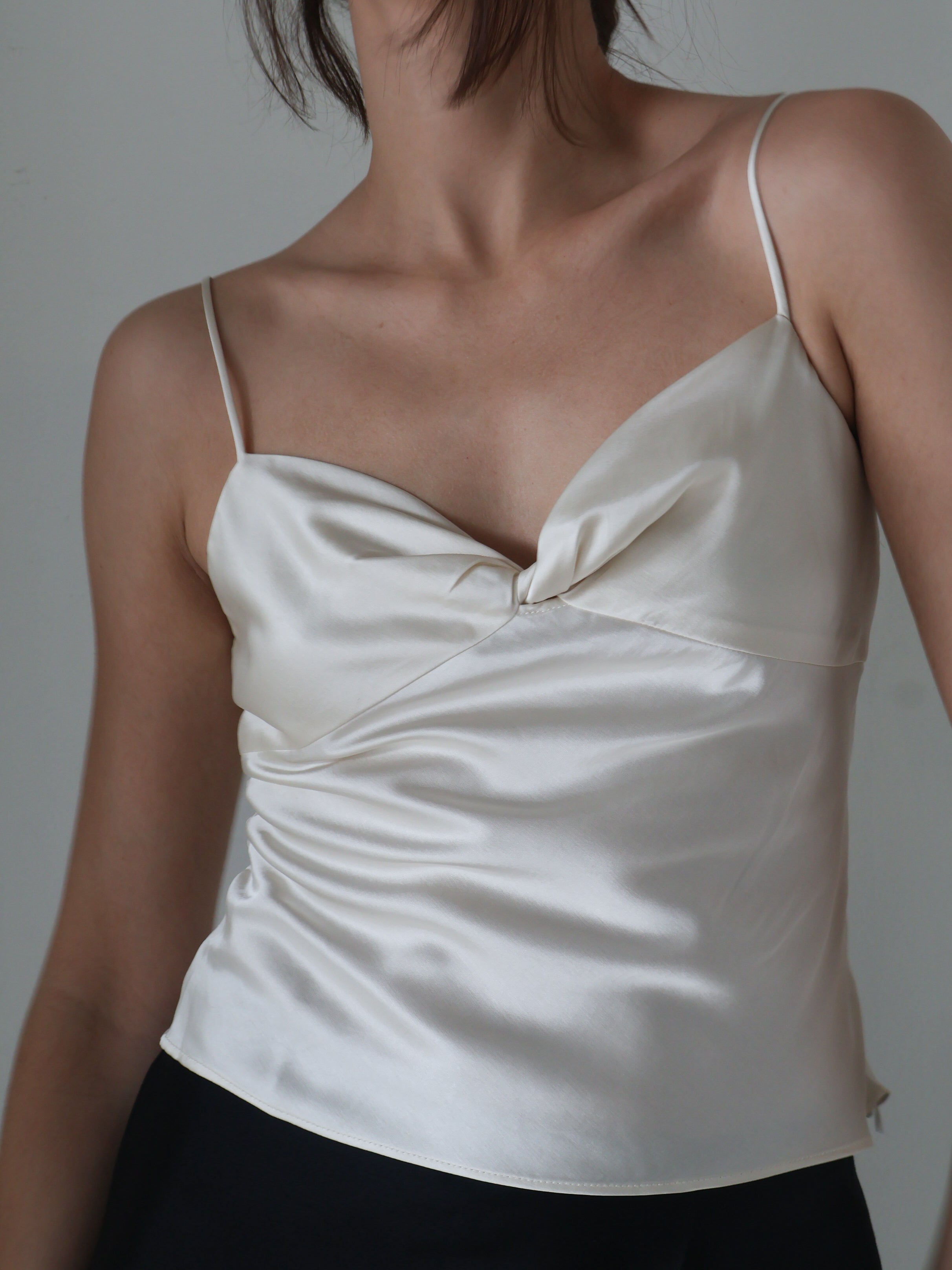 Ivory Satin Tripp Top