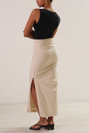 Sovere Sand Emara Pleated Midi Skirt