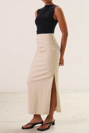 Sovere Sand Emara Pleated Midi Skirt