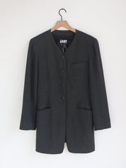 Vintage DKNY Charcoal Collarless Blazer