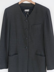 Vintage DKNY Charcoal Collarless Blazer