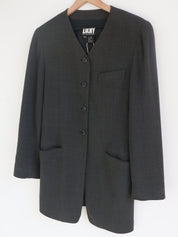 Vintage DKNY Charcoal Collarless Blazer