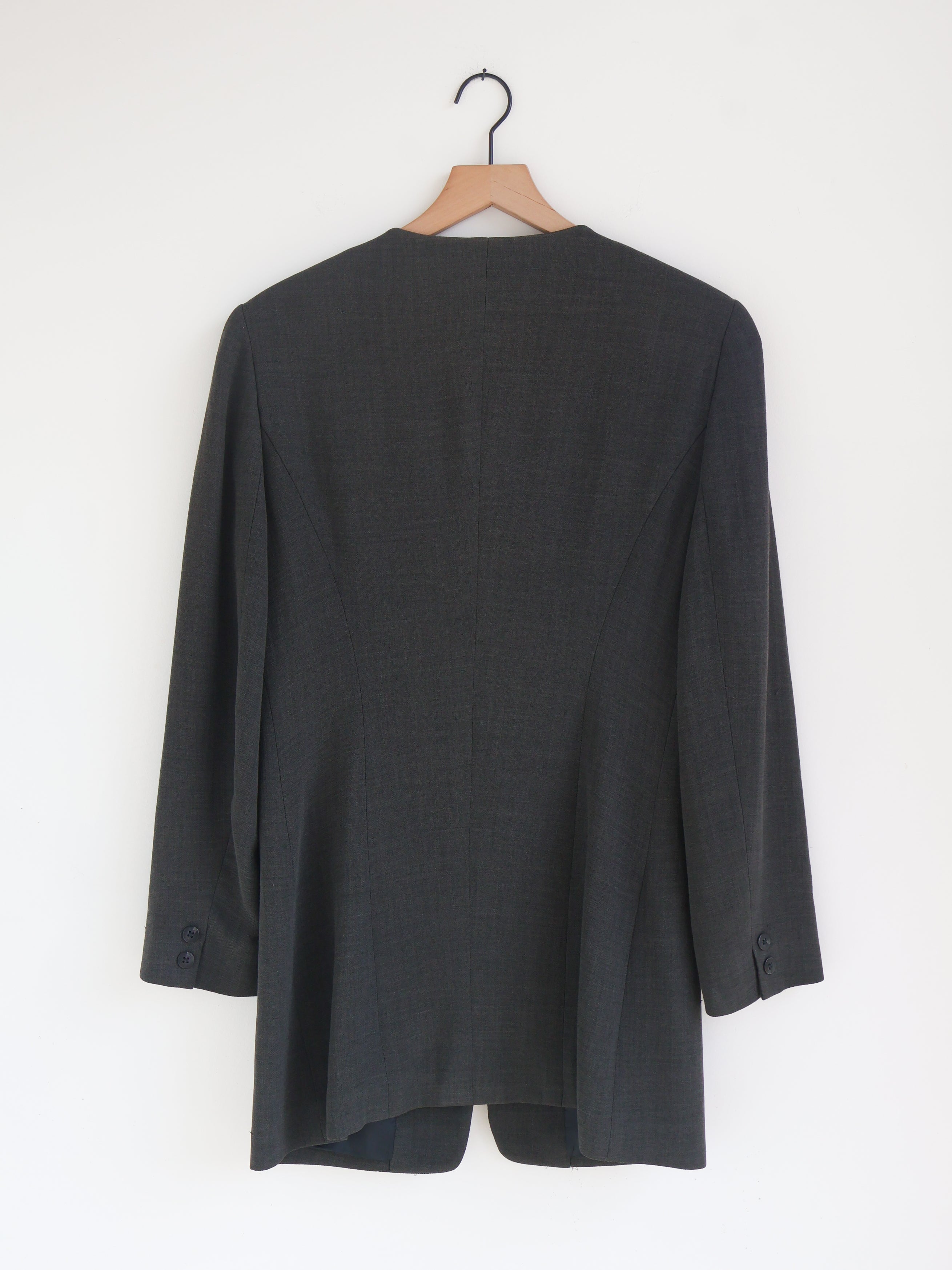 Vintage DKNY Charcoal Collarless Blazer