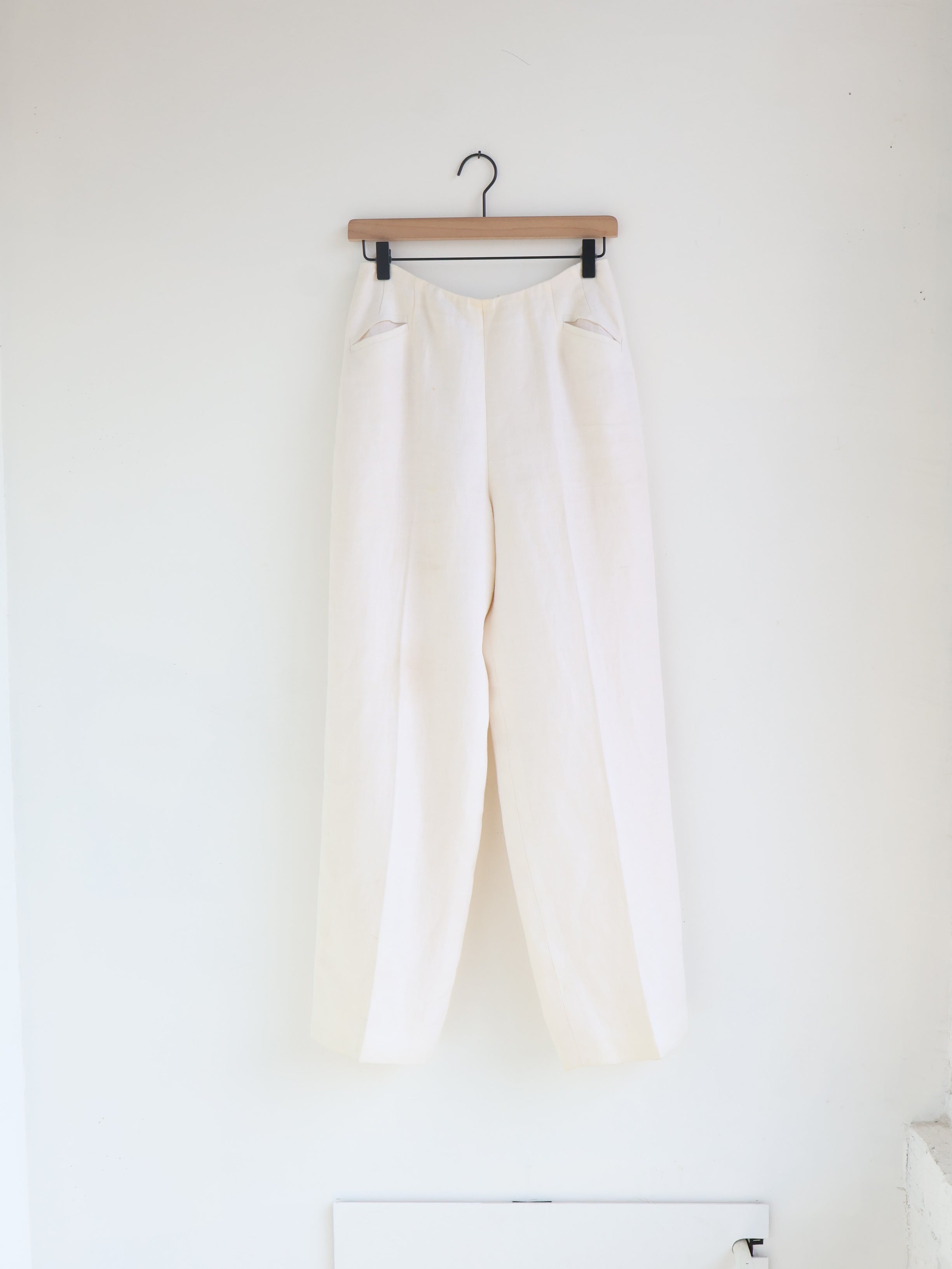 Vintage Bill Blass Ivory Linen Trousers