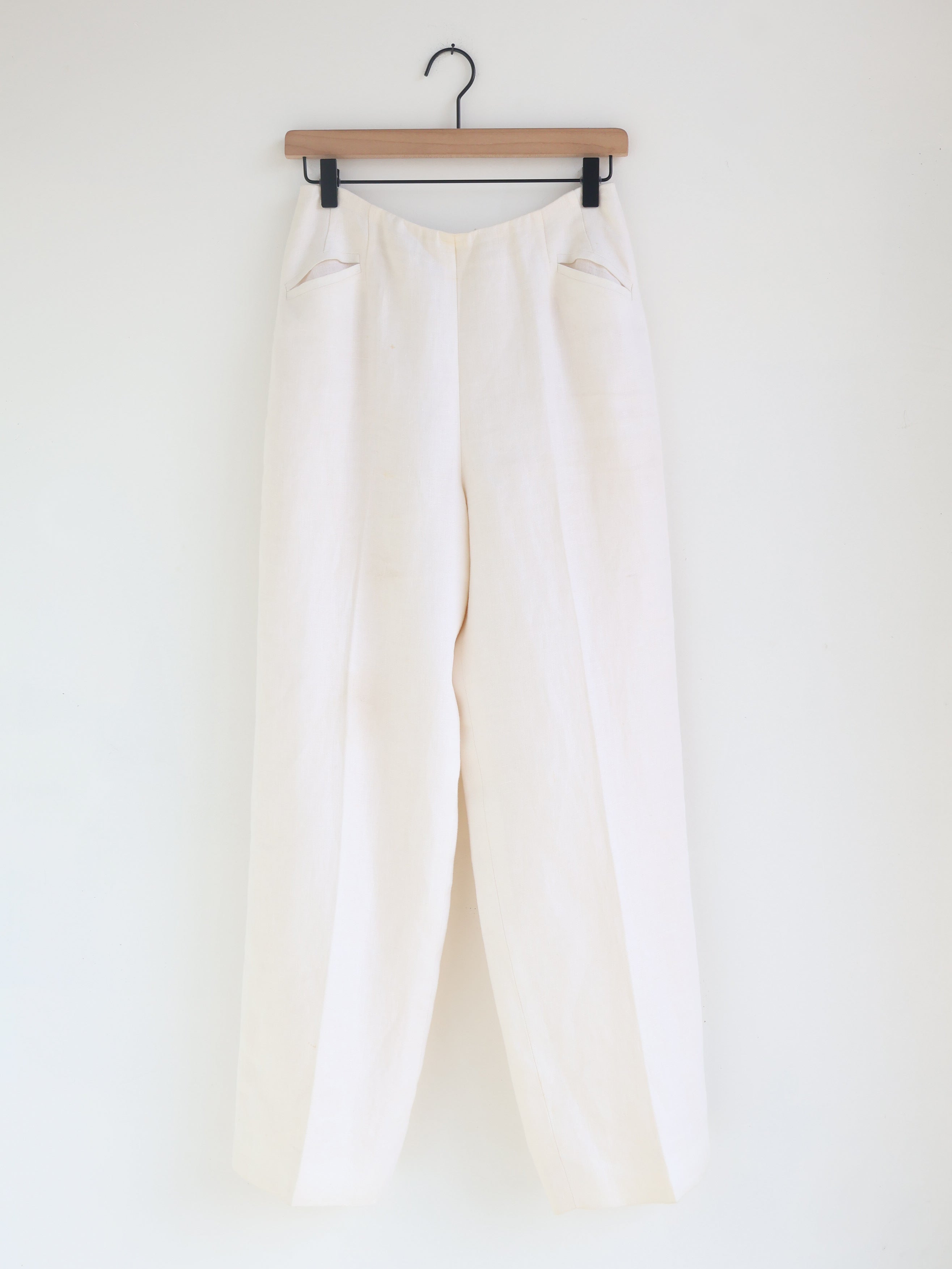 Vintage Bill Blass Ivory Linen Trousers