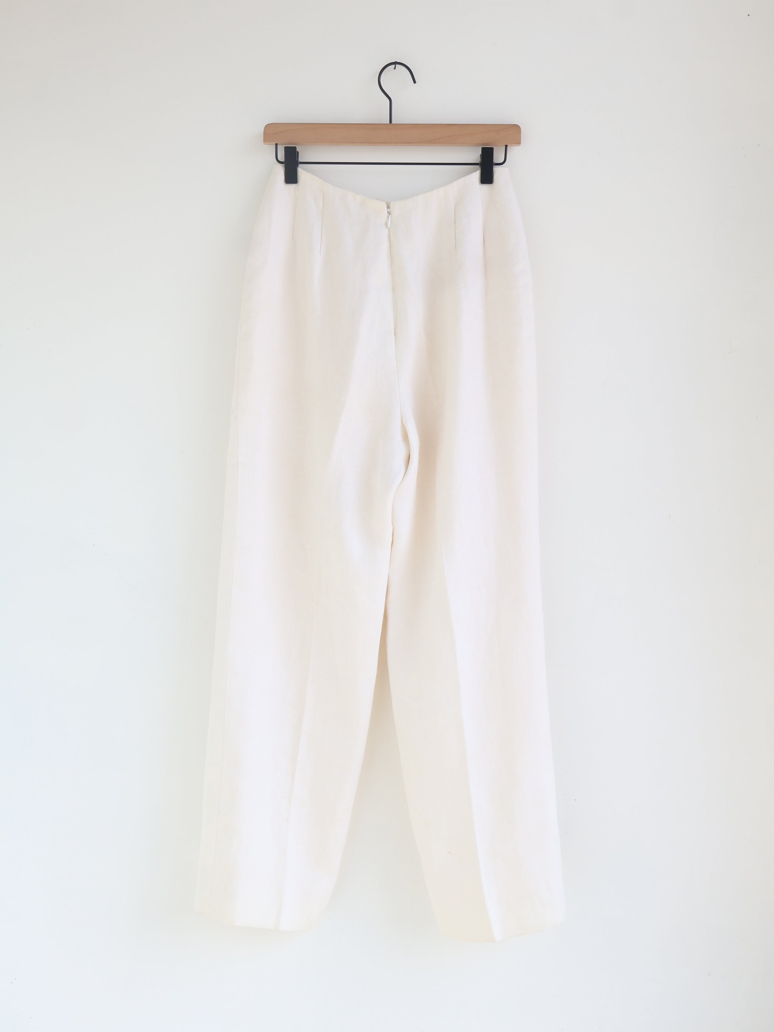 Vintage Bill Blass Ivory Linen Trousers