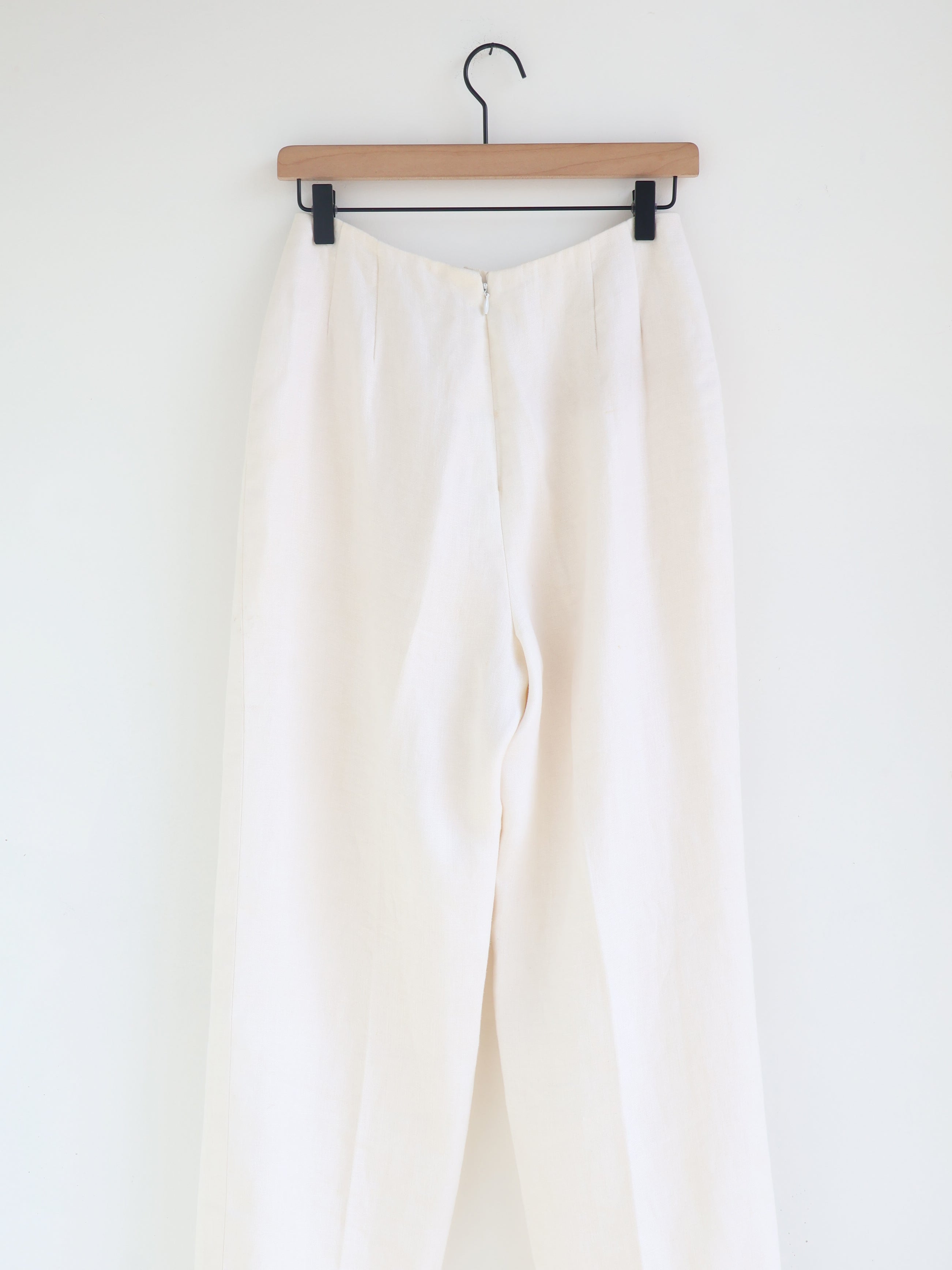 Vintage Bill Blass Ivory Linen Trousers