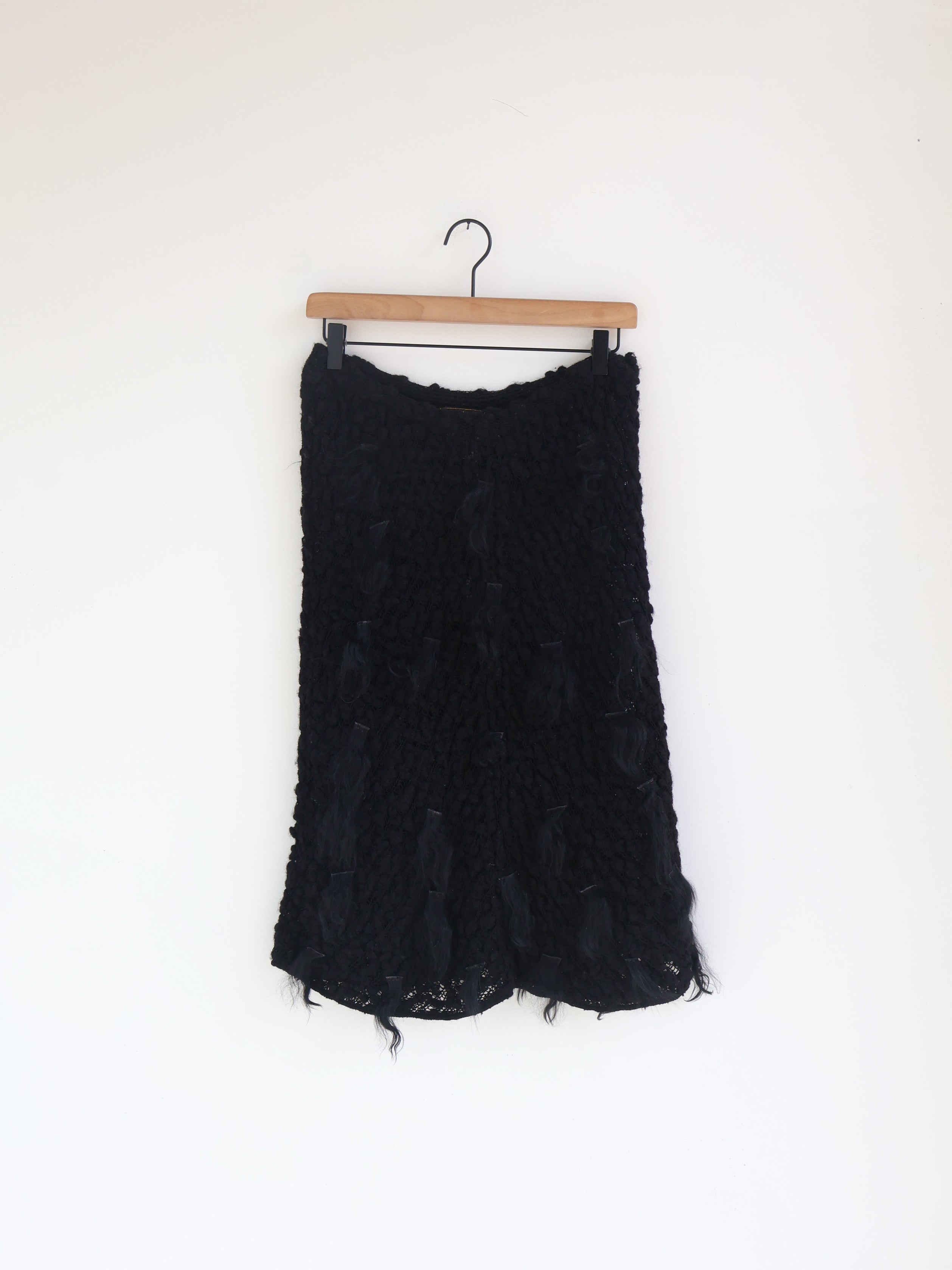 Vintage Fendi Tufted Crochet Skirt